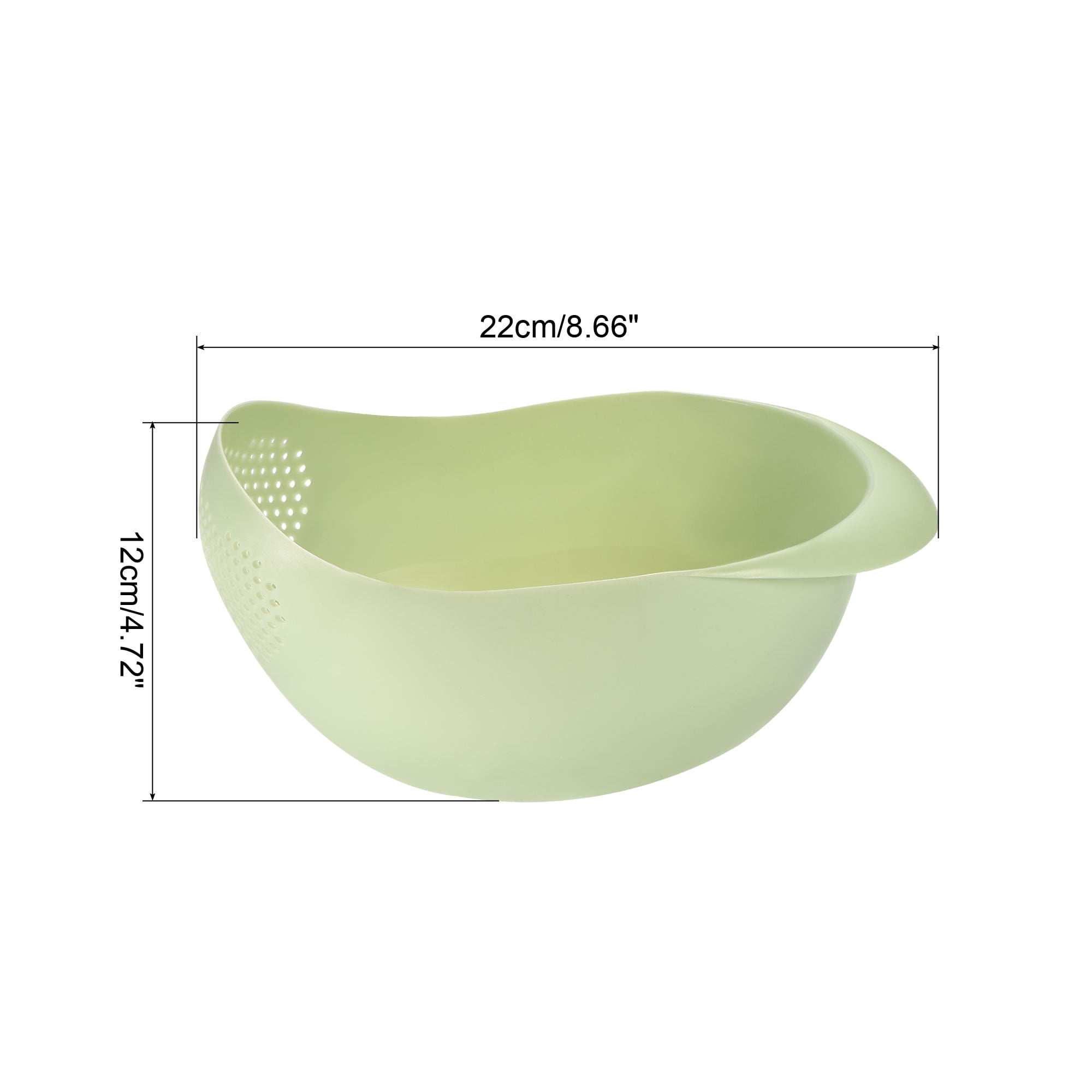 Unique Bargains Strainer Colander Fruit Washing Bowl Drain Basket with Handle Green 22 x 16.5 x 12 cm