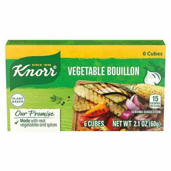 Pack of 2 Knorr Cube Bouillon, Vegetable, 6 cubes, 2.1 oz