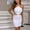 White, variant on Lilgiuy Women Charming V Neck Beach Solid Sequins Bandage Slimming Hem Two-Piece Cover Up Skirt for Seaside Camp Control Babydoll Skirt