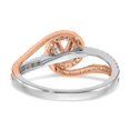 thumbnail image 5 of Solid 14k White and Rose Gold Diamond Side-Stones with CZ Cubic Zirconia Center Stone Engagement Ring Size 8.5, 5 of 7