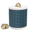 thumbnail image 1 of Victorian Piggy Bank, Ornamental Renaissance Flourish with Venetian Design in Blue Shades, Ceramic Coin Bank Money Box for Cash Saving, 3.6" X 3.2", Dark Blue and Pale Blue, by Ambesonne, 1 of 1