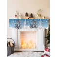 thumbnail image 2 of Sky Blue Christmas Mantel Scarf Fireplace Decorations for Living Room, Snowman Pine Tree Ball Snowflakes Fireplace Mantel Scarf Cover Runner for Halloween/Thanksgiving/Christmas Decor 70"x17", 2 of 6