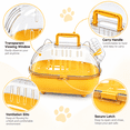thumbnail image 5 of OANLKGI Small Pet Travel Carrier 10.83 x 8.66 IN Acrylic Viewing Panels Transparent Animal Transport Box Water Bottle and Carry Handle Portable Ventilated Pet Cage Pet Travel Yellow, 5 of 5