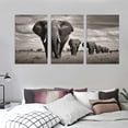 thumbnail image 3 of COMIO  Black and White Elephant Canvas Art Prints Animal Painting Wall Art Living Room Pcitures artwork for walls Decor 12''x16''X3 Panels, 3 of 4