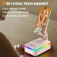 thumbnail image 3 of Gifts for Men Women,Cell Phone Stand with Bluetooth Speaker and LED Light,Cool Tech Gadgets,Unique Birthday Gifts for Men Husband Mom Dad-Pink, 3 of 4