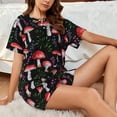 thumbnail image 4 of Wukai Red Mushrooms Women's Pajama Set,Short-Sleeve Top and Shorts with Elastic Waistband and Pockets for Loungewear, Yoga, and Casual Wear-Large, 4 of 8