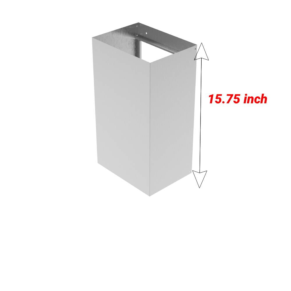 BRANO TW03S Series Flue Extension Kit for 9-10 Ft Ceilings - 15.75 inch Chimney Range Hood Accessory in Stainless Steel (Model: 03SChimney)