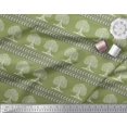 thumbnail image 2 of Soimoi Moss Georgette Fabric Arrow & Tree Block Printed Fabric 1 Yard 42 Inch Wide, 2 of 2