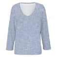 thumbnail image 4 of T-Shirt à Manches Longues pour Femmes Seductiva Liquidation Femmes Hauts Amples en Coton et Lin Blouse à Imprimé Stylée pour Femmes Grande Taille T-Shirt à Manches Longues à Col en V, 4 of 5