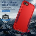 thumbnail image 6 of Nalacover for iPhone XR Case: Dual Layer Protective Heavy Duty Cell Phone Case Shockproof Rugged Bumper Tough Hand Grip - Military Grade Drop Tested for iPhone XR, Red, 6 of 6