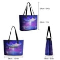 thumbnail image 3 of Earth Galaxy Space Woman Leather Handbags Large Tote Bag Fashion Portable Handbags With Zipper, 3 of 7