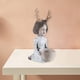 thumbnail image 5 of Estatua de niña, linda escultura de cuernos, personajes creativos, macetas, contenedores, jarrón Blanco, 5 of 9