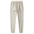 thumbnail image 5 of CONZONE Men'S Baggy Sweatpants Casual Wide Leg Fleece Sweat Pants for Men Solid Color Elastic Waist Drawstring Soft Cozy Athletic Joggers With Pockets, 5 of 9
