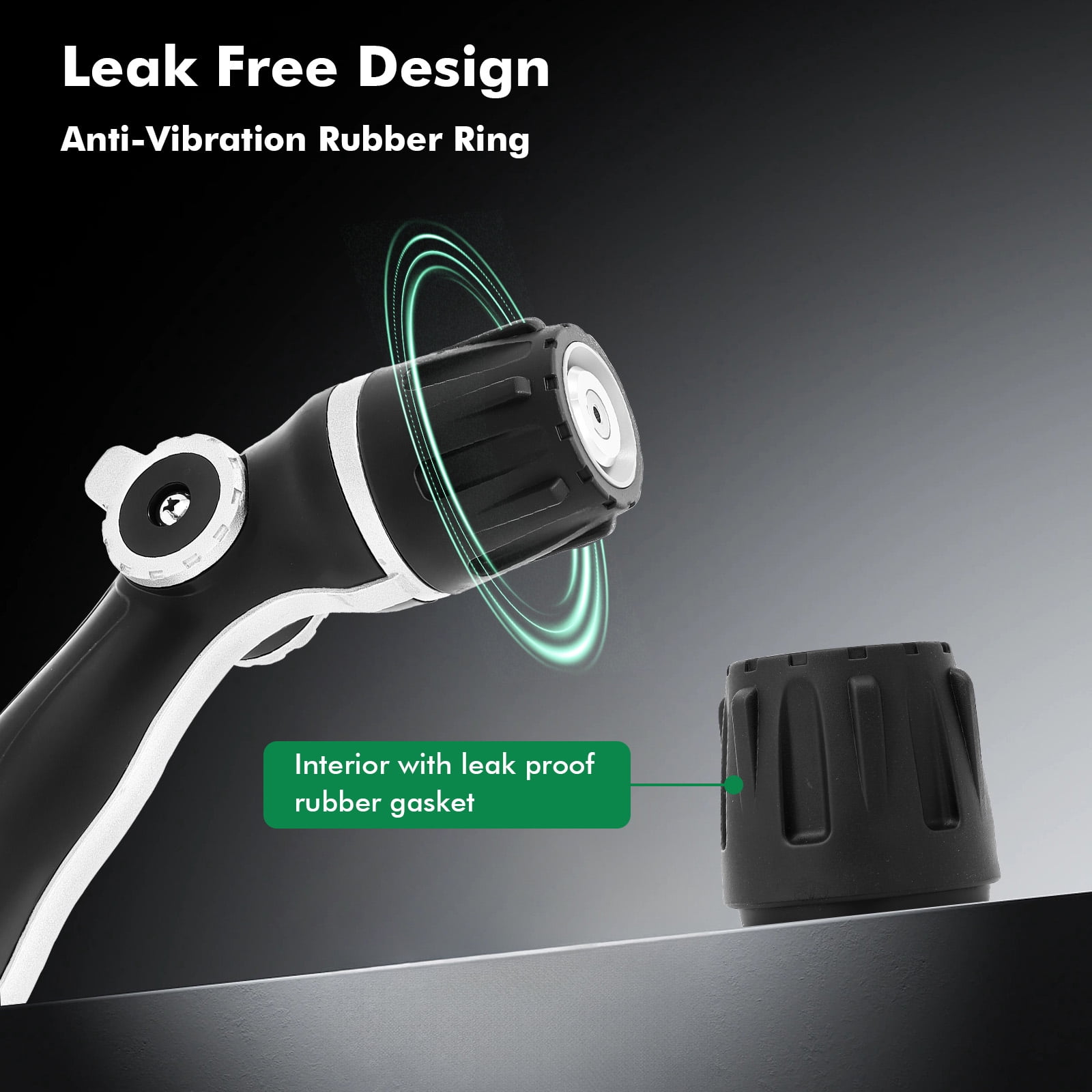 Restmo Heavy Duty Metal Garden Hose Nozzle, High Pressure Hose Spray Nozzle, Water Nozzle with Thumb Control For Flow Adjustment, 3 Adjustable Spray Patterns For Watering, Washing, Cleaning