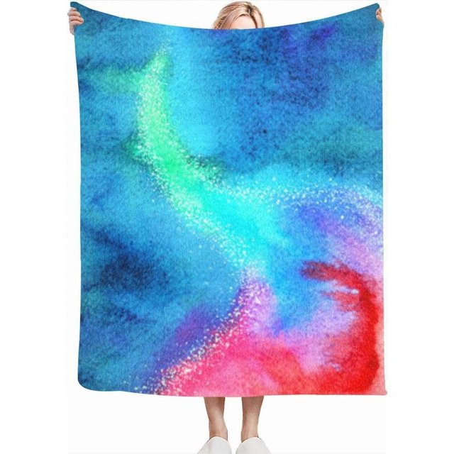 Abstract Colorful Way Road Fantasy Street Watercolor Painting Hand draThrow Blanket for Couch Bed Soft Cute Fleece Fuzzy Spring Summer Throw Blankets Cozy Living Room Throw Blanket for Chair