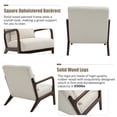 thumbnail image 6 of PAPROOS Accent Chair Set of 2, Mid-Century Modern Armchair with Solid Wood Frame and Pillow, Velvet Fabric Upholstered Reading Chair for Living Room Bedroom, Beige, 6 of 11
