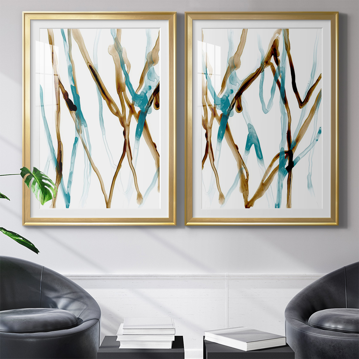 Wexford Home Runnel XVII Premium Framed Print, 30.5" x 42.5" - Ready to Hang, Gold (Set of 2)