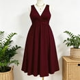 thumbnail image 2 of LIaqionyy Women's Plus Size Midi Dress Sleeveless Elegant V Neck Party Vacation Dresses Casual Summer Sundress S-XXXXXL, 2 of 5