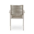 thumbnail image 4 of Noble House Cape Coral Outdoor Aluminum Dining Chair in Silver (Set of 2), 4 of 12