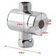 thumbnail image 2 of 2X ABS Conexión de Manguera Desviadora Cromada de 3 Vías Conector del Adaptador En Forma de T para Manguera de Válvula de ángulo Baño Brazo de Ducha Inodoro, 2 of 5