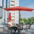 thumbnail image 5 of CozyHom 10 x 6.5 ft Outdoor Rectangular Patio Umbrella, Square Pool Sun Shade with Tilt and Crank 6 Sturdy Rib, Deck/Lawn Market Aluminium Umbrella, Orange, 5 of 10