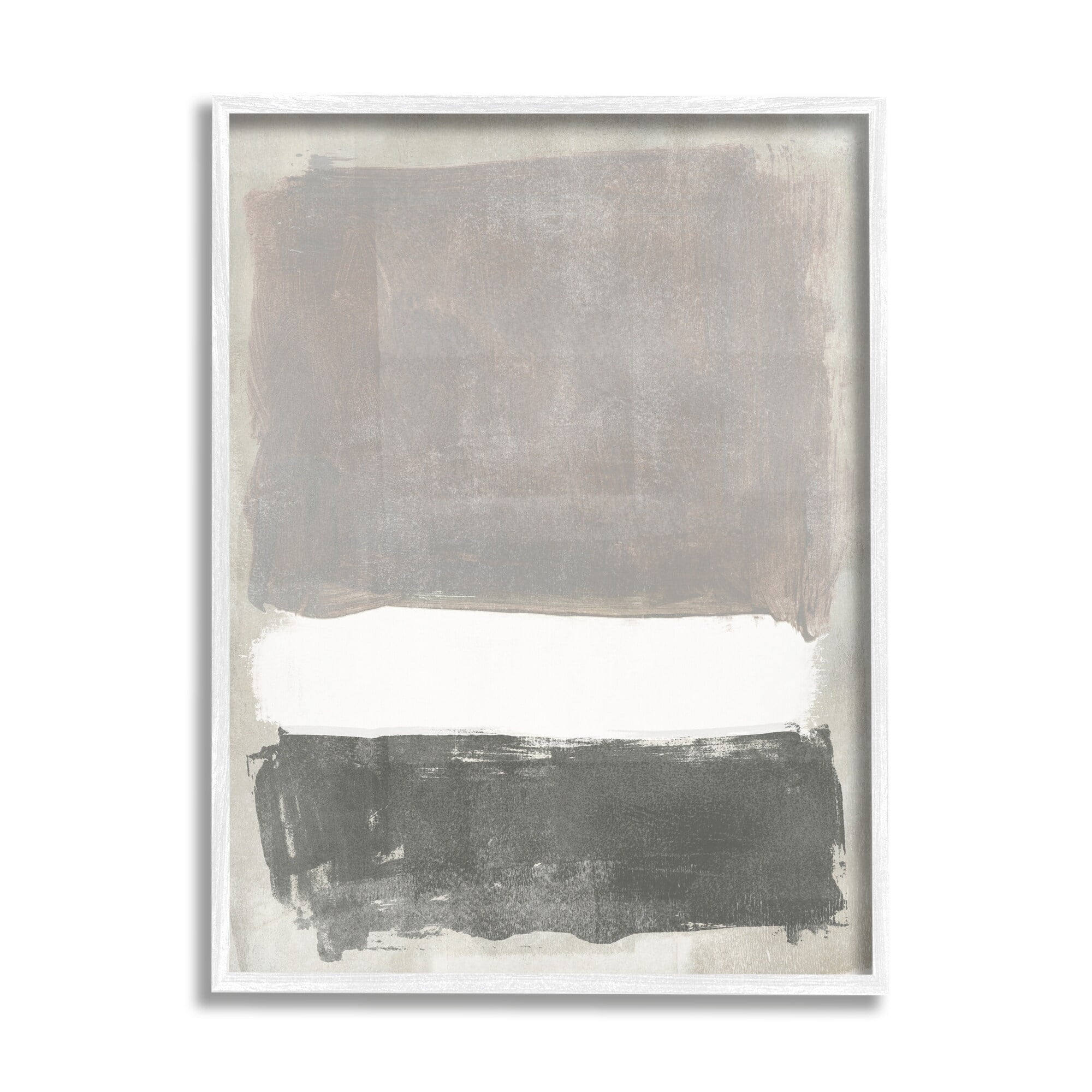 Stupell Industries Abstract Neutral Tones Modern Blocked Shapes Painting White Framed Art Print Wall Art, Design by Jennifer Paxton Parker