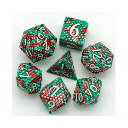 Foam Brain Games Dragon Scale Poly Set - Pit Viper w/Silver (7) New