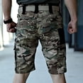 thumbnail image 4 of Xysaqa Men's Camouflage Cargo Shorts, Casual Cotton Outdoor Relaxed Fitted Work Shorts With Multi Pockets S-3XL (No Belt), 4 of 4