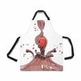 thumbnail image 2 of SUNENAT Funny Strawberry in Splashing Chocolate Dessert Chef Aprons Professional Kitchen Chef Bib Apron with Pockets Adjustable Neck Strap, 2 of 2