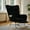 BLACK, variant on Hforesty Nursery Rocking Chair Teddy Upholstered Glider Rocker,with Comfortable Armchair for Living Room & Nursery, GREEN