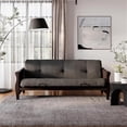thumbnail image 4 of DHP Monty Full Size Espresso Wood Arm Futon Frame with 8"  Futon Gray  Mattress, 4 of 10