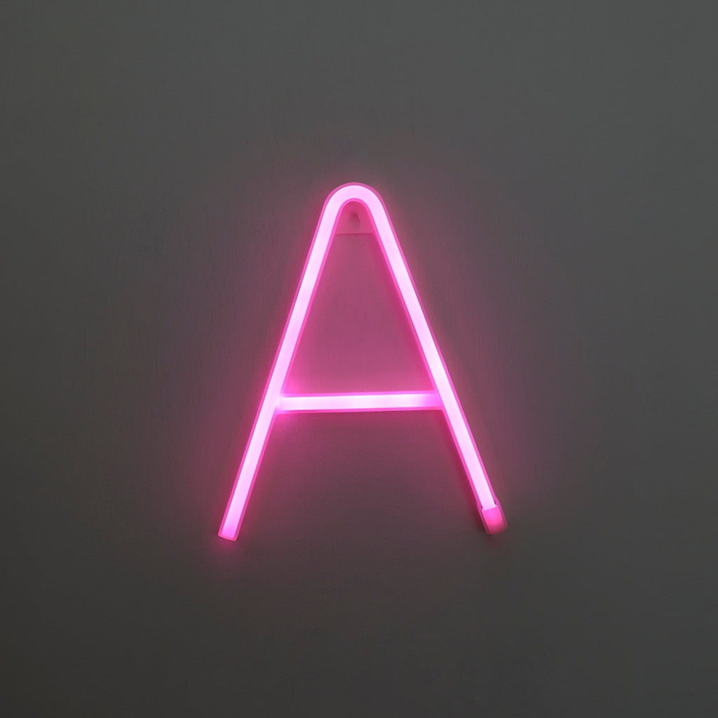 Pink Love Alphabet Lights LED Light Up White Plastic Letters Standing Hanging 