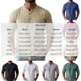 thumbnail image 2 of WRFWUL Mens Flax Linen Henley Shirt Half Sleeve Button Placket Casual Summer Breathable Lightweight Tunic Top, 2 of 7