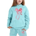 thumbnail image 4 of Huanglei Children's Casual Hooded Printed Trouser Suit With Bow, 4 of 6