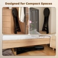 thumbnail image 3 of Set of 4 Foldable Barstools, Counter Height Stools with Dual Footrests and Steel Legs, Black MDF and Metal Stools for Kitchen Island, Dining Area, and Small Spaces, 24" H, 3 of 7