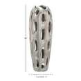 thumbnail image 3 of DecMode 16" Silver Ceramic Vase with Cut Out Designs, 3 of 8