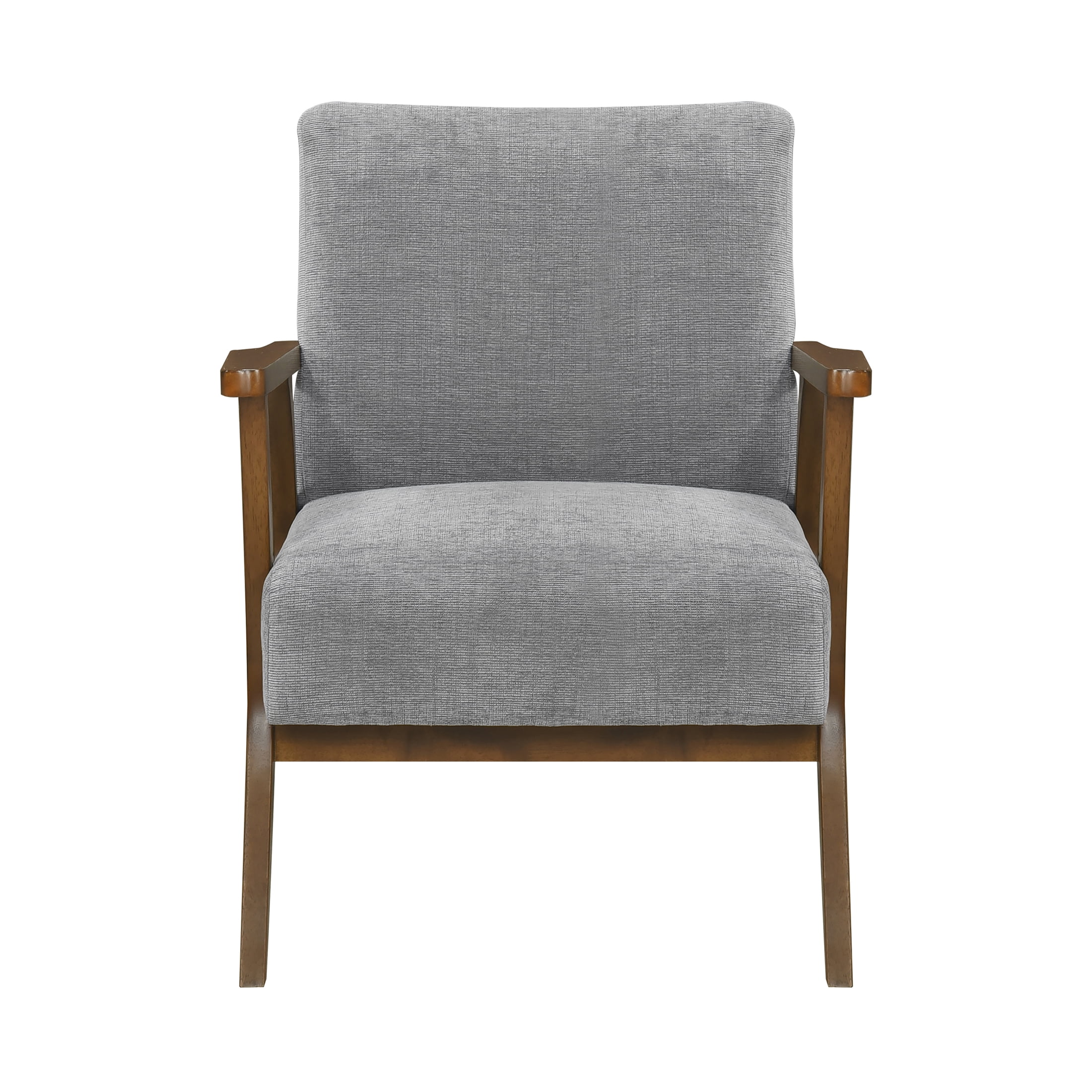OakvillePark Everwyn Chenille Accent Chair, Gray/Chestnut Wood