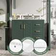 thumbnail image 5 of 36" Sturdy Solid Wood Small Bathroom Storage Cabinet, Bathroom Organizer Cabinet with Soft Close, Compact Vanity Unit for Small Spaces with Ample Storage for Bathroom, Green, 5 of 9