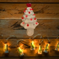 FYHALE Christmas Love Christmas Tree White Ceramic with LED Lights Innovative Ceramic Tree Decorations Christmas Night Lights