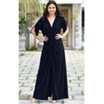 thumbnail image 2 of KOH KOH Long Sexy V-Neck Short Sleeve Slit Flowy Cocktail Evening Bridesmaid Wedding Guest Party Summer Tall Dressy Maxi Dress Gown For Women Dark Navy Blue X-Large US 14-16 NT290, 2 of 7