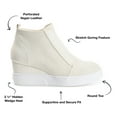 thumbnail image 6 of Journee Womens Clara Round Toe Inside Zip Wedge Sneakers, Widths Available, 6 of 10