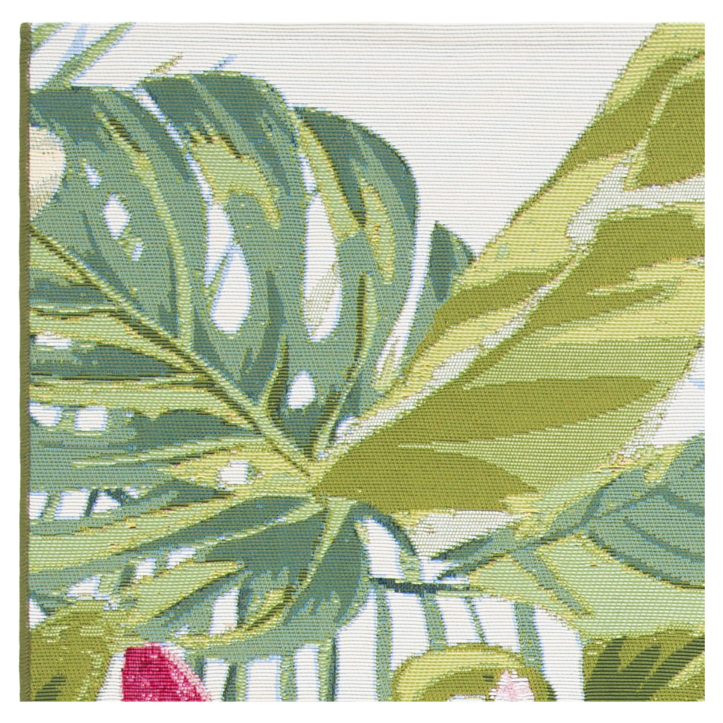 SAFAVIEH Barbados Floral Outdoor Area Rug, 6'6" x 9'4", Green/Pink