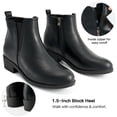 thumbnail image 3 of Ecetana Women's Ankle Boots Low Heel Round Toe Chunky Short Booties with Side Zipper, 3 of 6