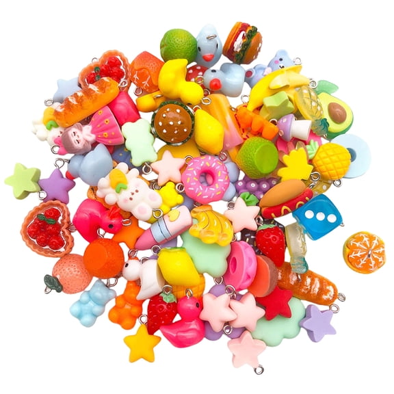 Set of 20 Resin Charm for Handmade Jewelry Making Necklace Accessories Colorful Pendant Beading Materials