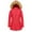 Red, variant on Yigetop Women's Coats, Women's Thickened Bread Cloth Warm Winter Faux Solid Color Padded Plus Size Mid Length Outwear Coat Jacket Parka Jacket Women Blackish Green 4XL