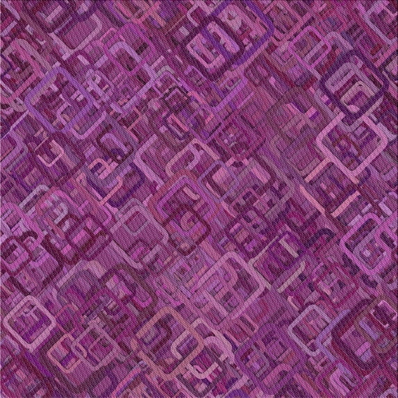 Ahgly Company Machine Washable Indoor Square Transitional Neon Pink Area Rugs, 7' Square