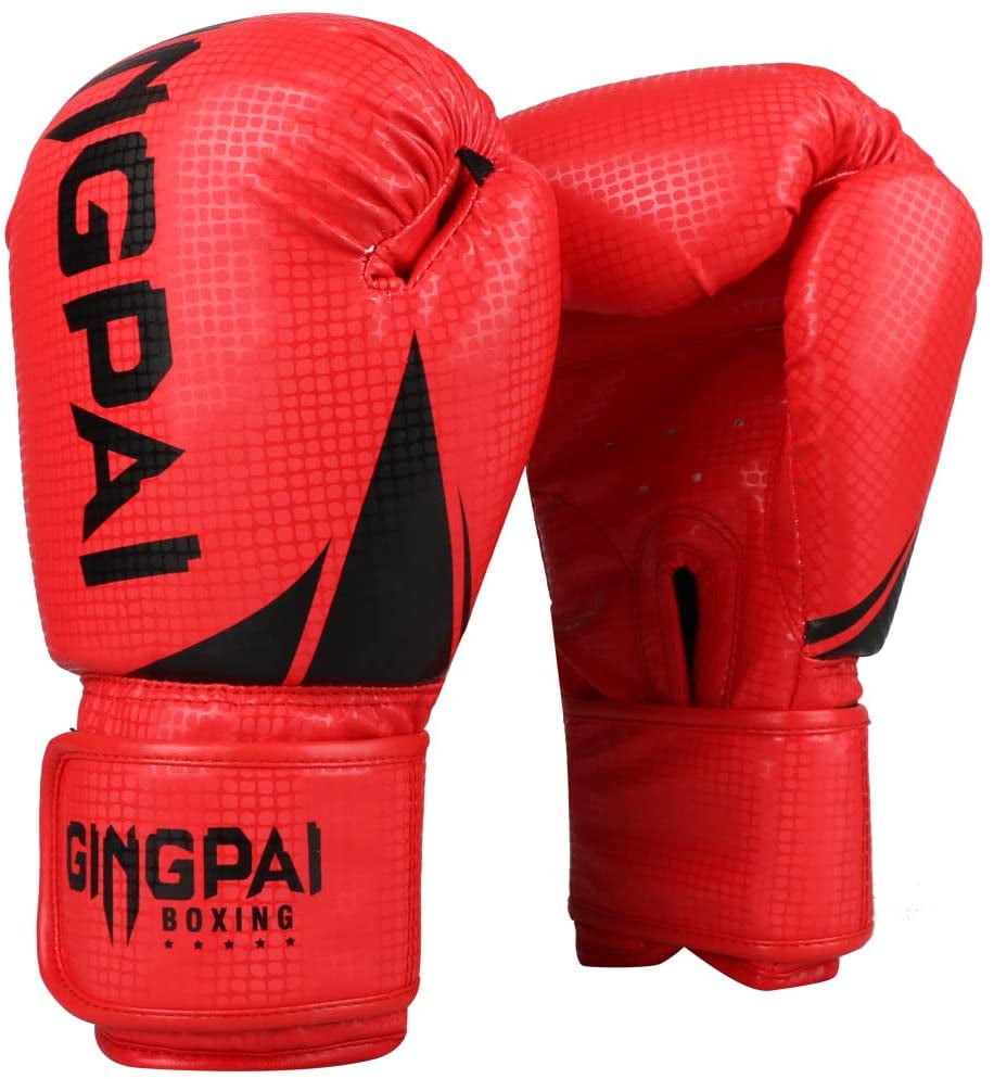 Red Boxing Gloves for MMA Training Punching Muay Thai Kickboxing Men Women Adult 
