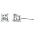 thumbnail image 3 of AGS Certified 14k White Gold 1/4 Cttw 4-Prong Set Princess-Cut Solitaire Diamond Push Back Stud Earrings (G-H Color, I1-I2 Clarity), 3 of 8