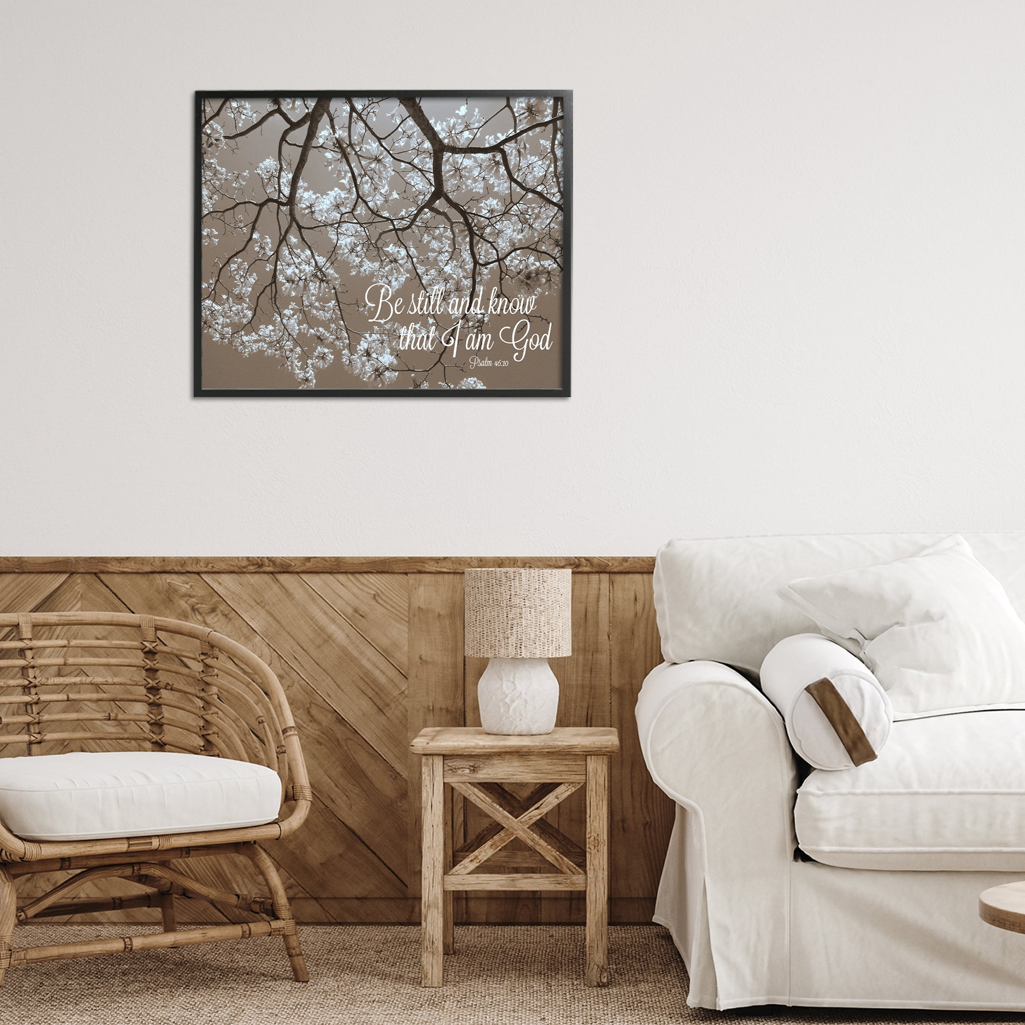 Stupell Industries Be Still Apple Blossoms Black Framed Giclee Art, design by Gail Peck