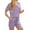Light Purple, variant on Qylux Pajamas for Women Set Ribbed Knit Sleepwear Set Summer Short Sleeve Top and Shorts 2 Piece Lounge Set with Pockets,Light Pink,L